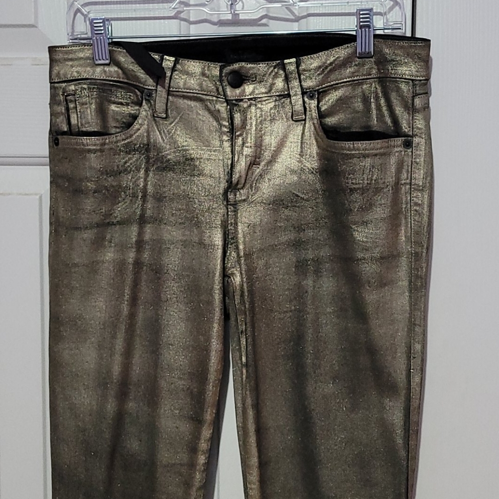 Bebe gold shimmer jeans new